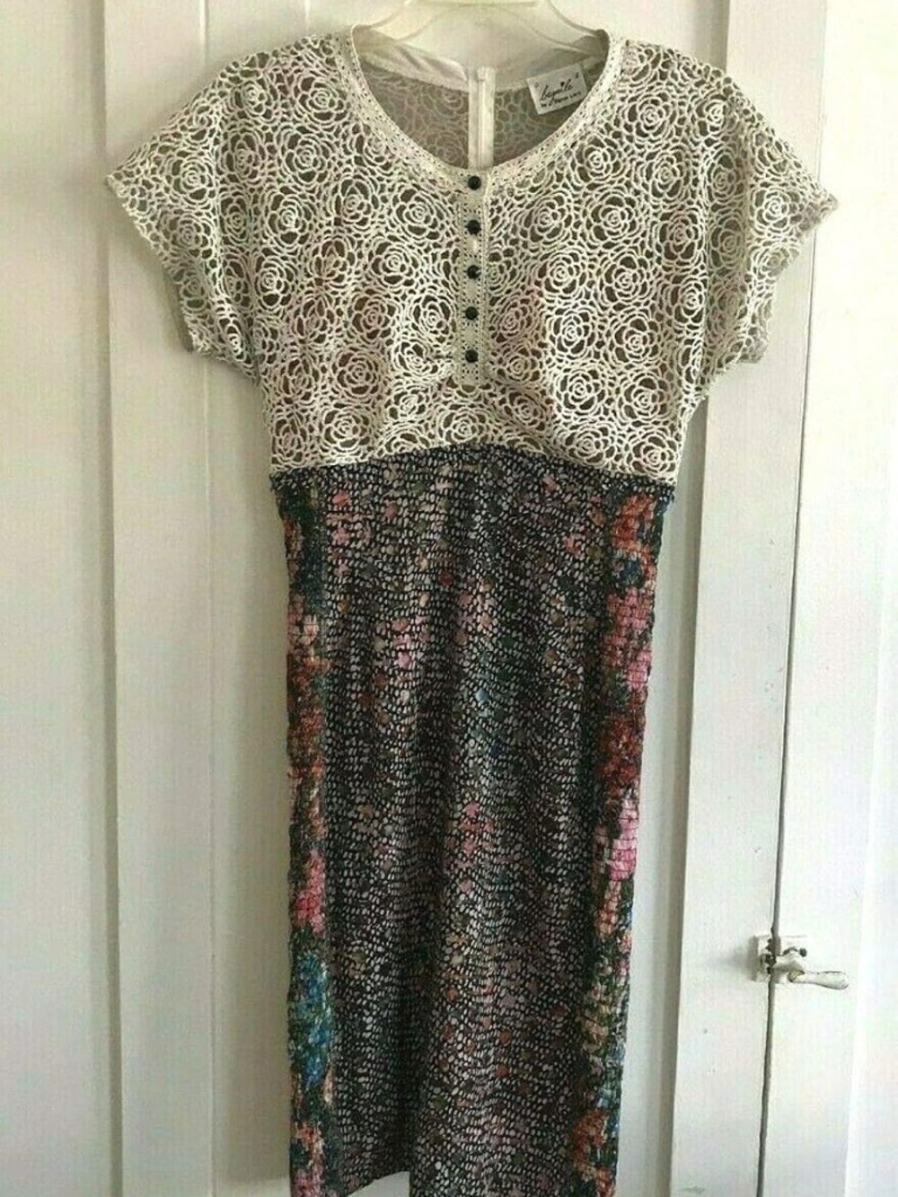Anthropologie Lace Study Dress Byron Lars Sz 4 Multicolor - Picture 14 of 15